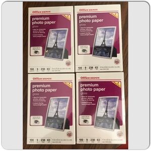4 PACKS OF 100 GLOSSY 4 x 6 PHOTO PAPER